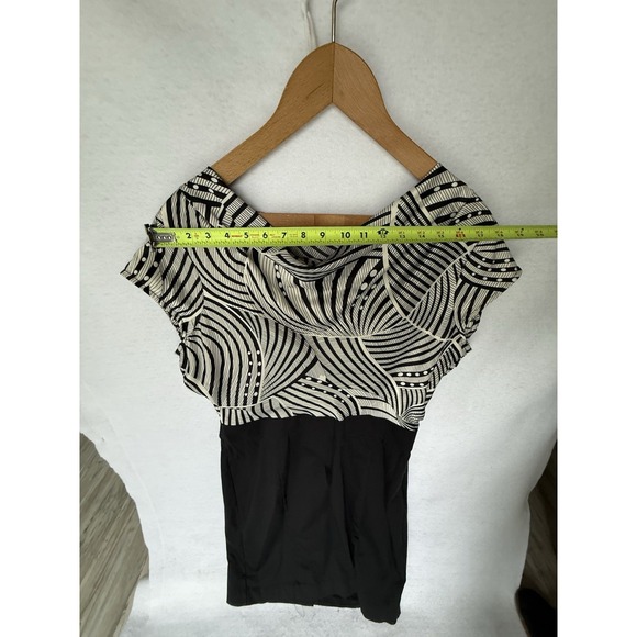 The Limited Womens Ladies Black White Cap Sleeve Knee Length Dress Size 12 - Picture 10 of 15